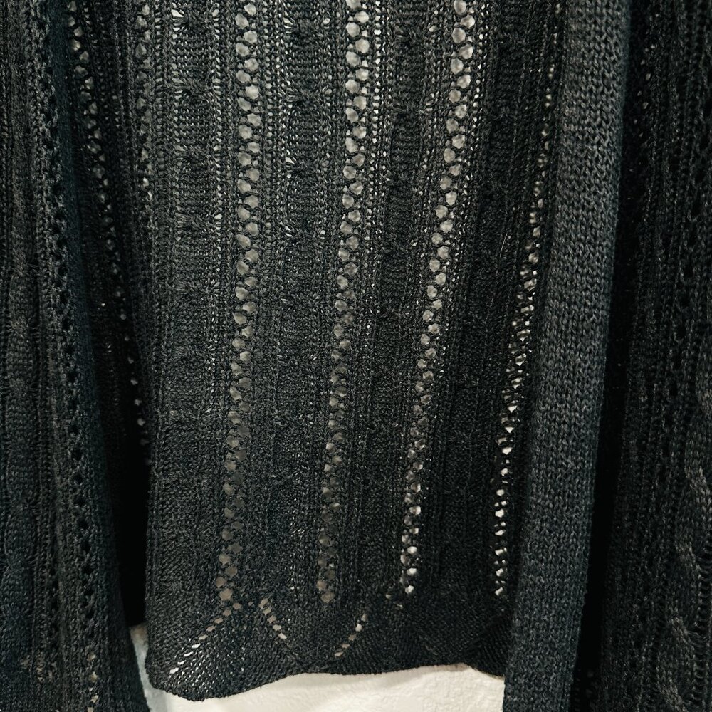 I Joah Open Front Cardigan Sweater Loose Knit Long Sleeve Dark Gray Womens Large - Picture 5 of 7